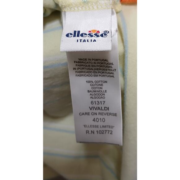 Ellesse Italia Portofino Polo Shirt L Men’s Striped Cotton Yachtycore Preppy EUC - Picture 9 of 10